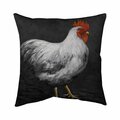 Fondo 20 x 20 in. Grey Rooster 2-Double Sided Print Indoor Pillow FO2791679